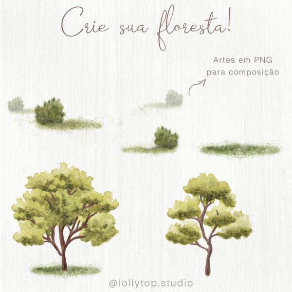 Floresta Encantada - Ilustrações e papeis digitais - Image 4